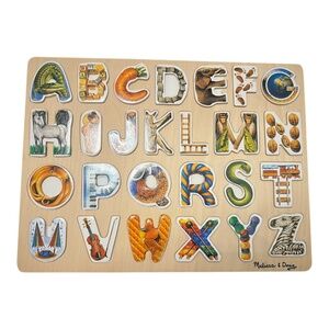 Melissa & Doug Alphabet Art Wooden Puzzle Set, EUC